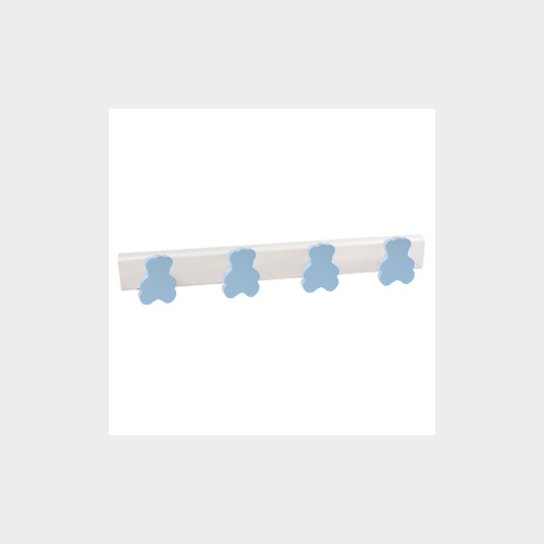 HANGER 4 BLUE BEARS WHITE LACQUERED WOOD BABY BEDROOM