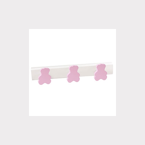 WALL HANGER  BEARS PINK. WHITE LACQUERED   BASE
