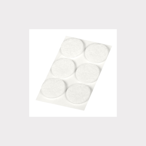 SET OF 6 ROUND WHITE ADHESIVE FELTS 28MM FOR FURNITURE CHAIR TABLE LEGS
