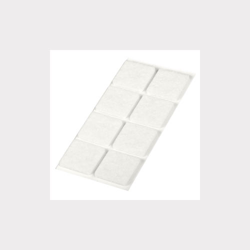 SET OF 8 SQUARE WHITE ADHESIVE FELTS 25X25MM FOR FURNITURE CHAIR TABLE LEGS