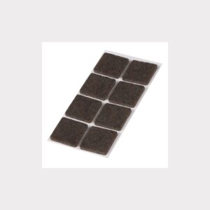 SET OF 8 SQUARE BROWN ADHESIVE FELTS 25X25MM FOR FURNITURE CHAIR TABLE LEGS
