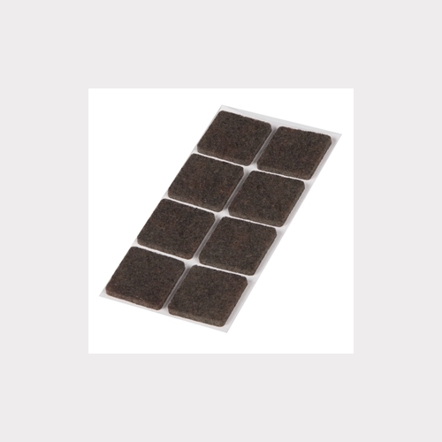 SET OF 8 SQUARE BROWN ADHESIVE FELTS 25X25MM FOR FURNITURE CHAIR TABLE LEGS