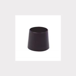 SET OF 4 FERRULES CAP PLUG 20MM OUTER MOUNTING. BLACK PLASTIC FOR FURNITURE CHAIR LEGS