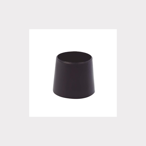 SET OF 4 FERRULES CAP PLUG 20MM OUTER MOUNTING. BLACK PLASTIC FOR FURNITURE CHAIR LEGS