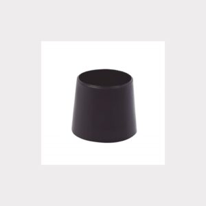 SET OF 4 FERRULES CAP PLUG 22MM OUTER MOUNTING. BLACK PLASTIC FOR FURNITURE LEGS